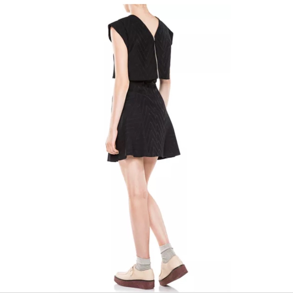 MAJE {S} Mini Dress Ravenna Chevron Illusion Night Blue NWT - Picture 1 of 6